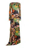 Etro Belted Georgette Maxi Dress In Multi