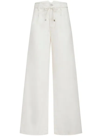 Etro Belted High-rise Wide-leg Jeans In Bianco
