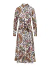 Etro Belted Paisley-print Cotton-voile Midi Shirt Dress In Multi