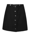 Etro Wool & Viscose Twill Belted Mini Skirt In Black