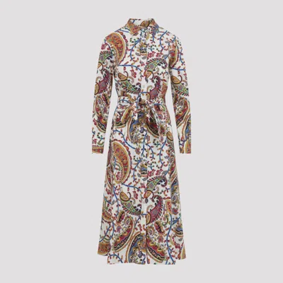 Etro Belted Paisley-print Cotton-voile Midi Shirt Dress In Multi