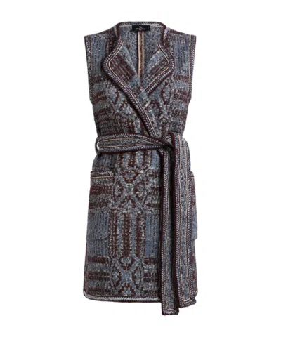 Etro Belted Waist Sleeveless Vest
