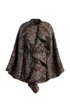 Etro Belted Wool Cape In Multi