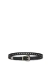 Etro Leather Belt With Openwork In Black