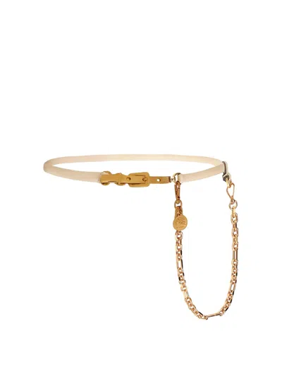 Etro Pegaso-medallion Chain Leather Belt In White