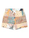 Etro Multicolor Shorts For Baby Boy With Paisley Print In Multicolor