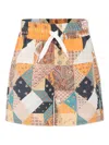 Etro Patchwork-print Shorts In Orange