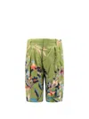 Etro Bermuda Shorts With Floral Print In Green
