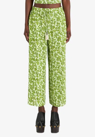 Etro Berry Printed Pants In Green
