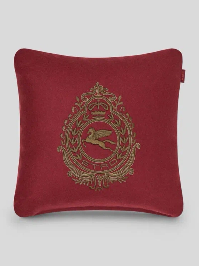 Etro Besticktes Kissen In Bordeaux
