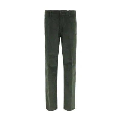 Etro Roma Stretch Cotton Corduroy Pants In Green