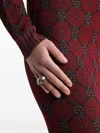 Etro Crystal-embellished Ring In Metallic