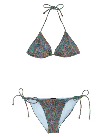Etro Bikini Paisley Beachwear In Multicolor