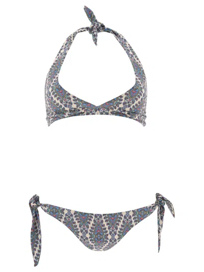Etro Bikini With Paisley Print Costumes Blue