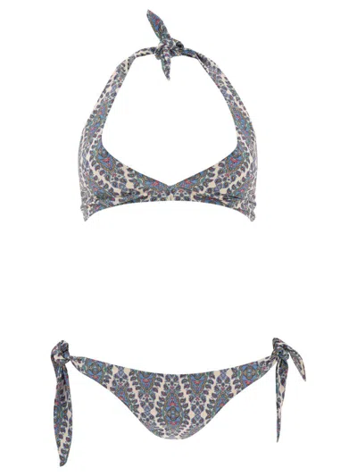 Etro Bikini With Paisley Print In Gray