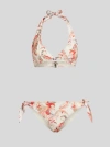 Etro Printed Lycra Triangle Bikini Set In White