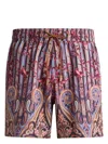 Etro Bird-print Shorts In Pink