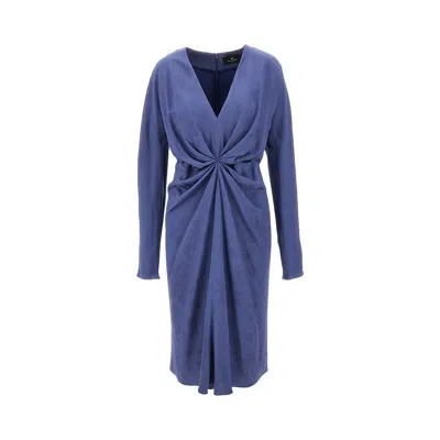 Etro Bito Midi In Jacquard Floreale In Blue