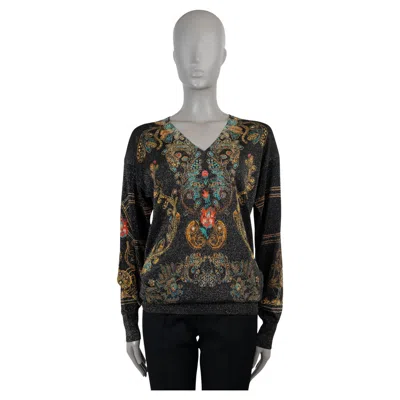 Pre-owned Etro Black & Gold Viscose Athemonion Lurex Sweater 40 S