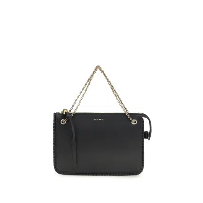 Etro Black Calf Leather Bos Taurus Clutch Women's Bag