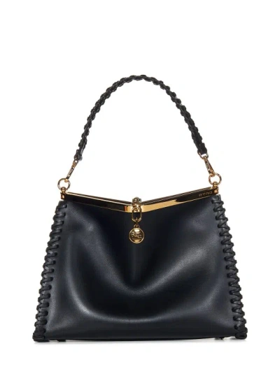 Etro Black Calf Leather Large Vela Bag