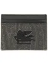 Etro Black Cotton Polyester Wallets