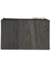 Etro Black Cotton Polyester Wallets In Gray
