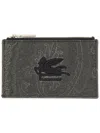 Etro Black Cotton Polyester Wallets In Gray