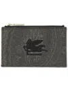 Etro Black Cotton Polyester Wallets In Black