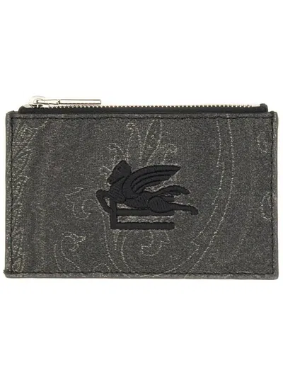Etro Black Cotton Polyester Wallets