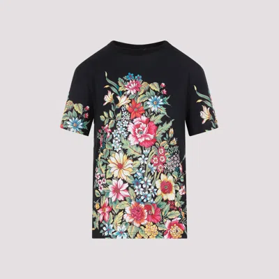 Etro Floral Cotton Shirt In Black
