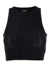 Etro Black Crop Top With Knitted Design And Openwork Detail In Black