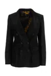 Shop Etro Black Double Breasted Blazer