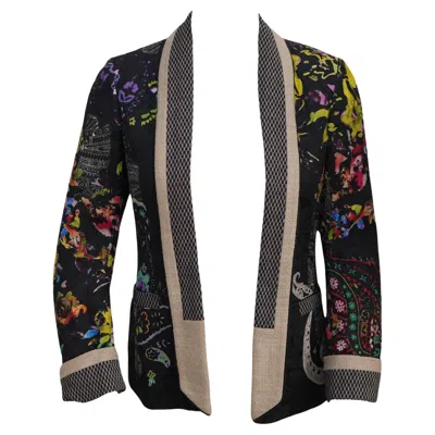Pre-owned Etro Black Floral Paisley Blazer Sz 40