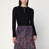 Etro Black Hooded Sweater In Silk Blend