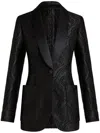 Etro Black Jacquard Blazer In Black