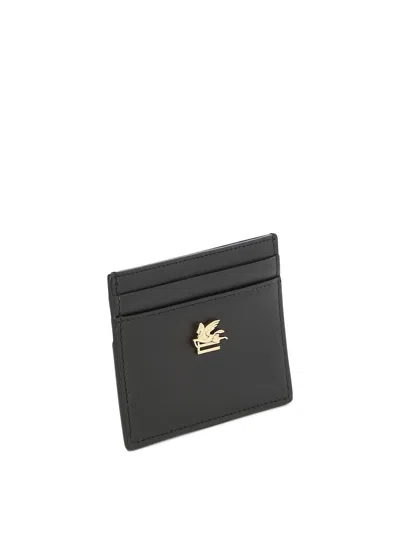 Etro Black Leather Card Holder