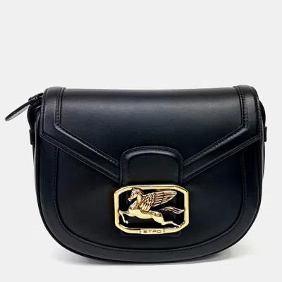 Pre-owned Etro Black Leather Crossbody Bag