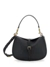 Etro Leather Textured Shoulder Bag In Black