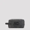 Etro Black Leather Pouch Arnica In Pattern