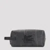 Etro Black Leather Pouch Arnica In Black