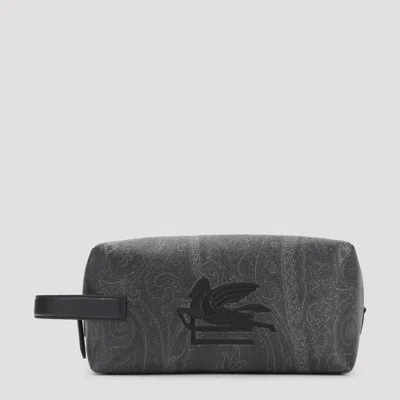 ETRO ETRO BLACK LEATHER POUCH ARNICA