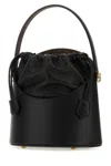 Etro Leather Bucket Bag With Adjustable Shoulder Strap In 0001