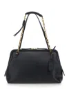Etro Small Leather Doc Shoulder Bag In Black