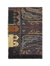 Etro Women Black Paisley Print Wool And Silk Scarf In Multi