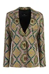 Etro Medallion-print Silk Single-breasted Blazer Jacket In Black