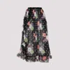 Etro Silk Skirt With Floral And Polka Dot Accents In Black