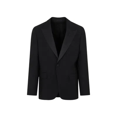 Etro Black Stretch Wool Blazer