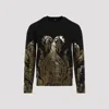 Etro Metallic Jacquard Crewneck Sweater In Black