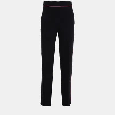 Pre-owned Etro Black Triacetate Straight Leg Trousers Size 44